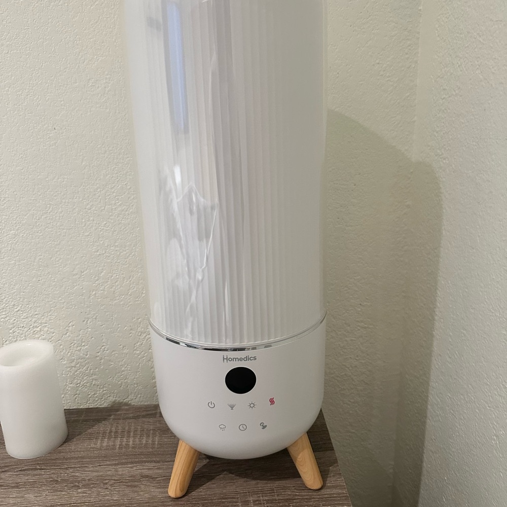 Homedics White Air Purifier with Wooden Legs